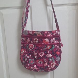 Vera Bradley Magenta Floral Quilted Crossbody Bag